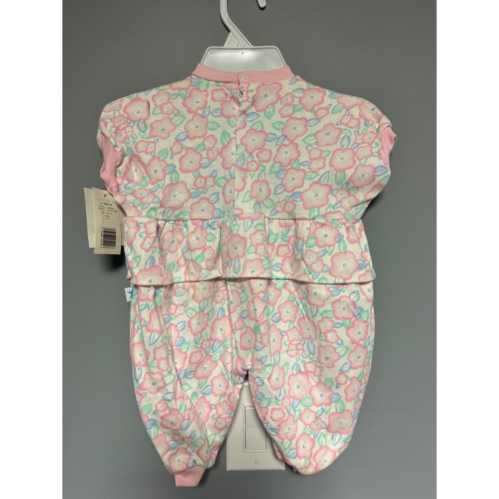 Little Me Baby Girls Pink Floral Ruffle Romper Jumpsuit 6 Months Chic Summet NWT - Picture 5 of 6